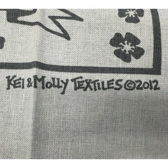Kitchen Dish Towel Hand Printed Original Design Gray Just Married Kei & Molly - Picture 7 of 12